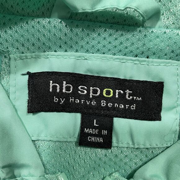 HB Sport by Harvé Benard Windbreaker Jacket Size L Mint Lightweight Rain - Picture 2 of 7
